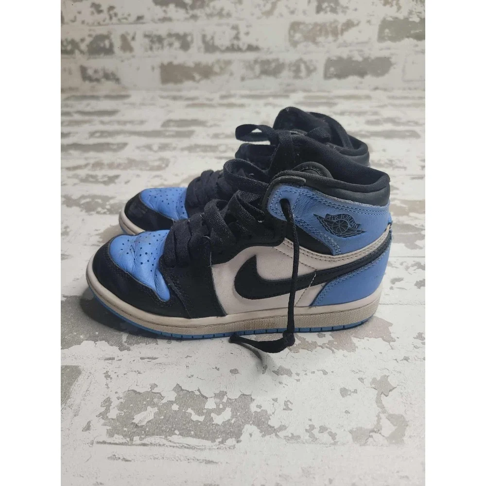 Nike Air Jordan 1 High UNC Toe Blue Black White FD1412-400 Kids Size‎ 13C